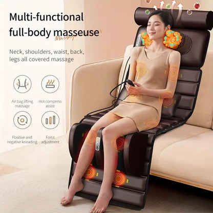 Massage Mat with Heat, 10 Nodes, Full Body Massage Mat, Adjustable Pillows Heating Pads, Full Body Massager for Neck