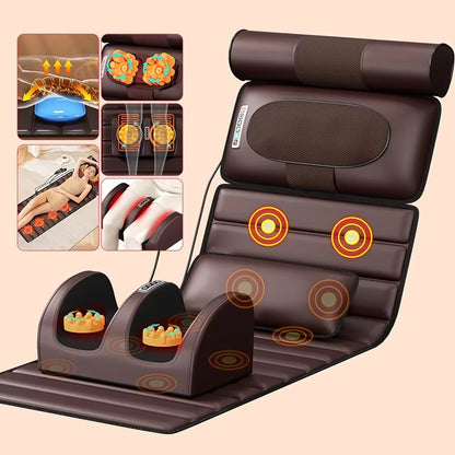 Massage Mat with Heat, 10 Nodes, Full Body Massage Mat, Adjustable Pillows Heating Pads, Full Body Massager for Neck